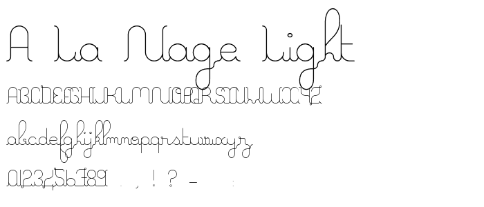 A La Nage Light font